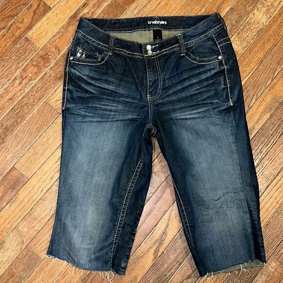 Lane Bryant Women’s size 14 cropped denim capris jeans Raw edge Hem - Picture 14 of 14